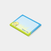 Post-it® Dessin animé d'oiseau jaune (Incliné)