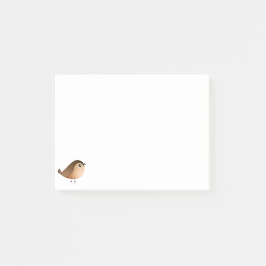 Post-it® Dessin animé d'oiseau moineau (Devant)