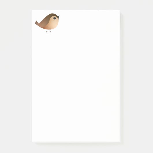 Post-it® Dessin animé d'oiseau moineau (Devant)