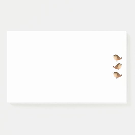 Post-it® Dessin animé d'oiseau moineau (Devant)