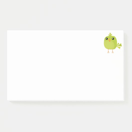 Post-it® Dessin animé d'oiseau vert (Devant)