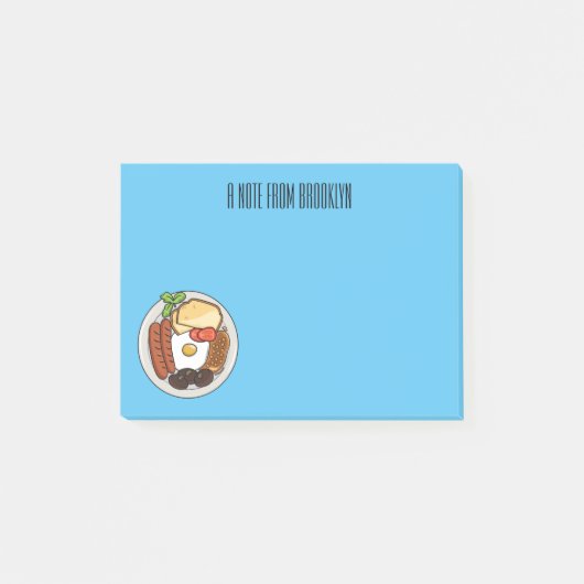 Post-it® dessin animé du petit-déjeuner anglais (Devant)