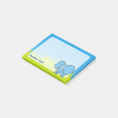 Post-it® Dessin animé éléphant bleu (Incliné)