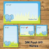 Post-it® Dessin animé éléphant bleu