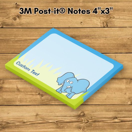 Post-it® Dessin animé éléphant bleu