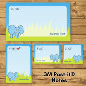Post-it® Dessin animé éléphant bleu