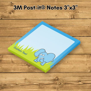 Post-it® Dessin animé éléphant bleu