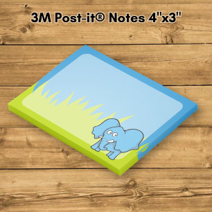 Post-it® Dessin animé éléphant bleu