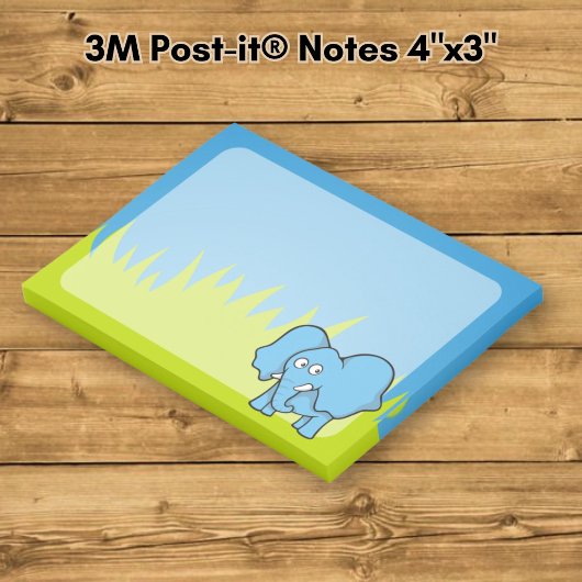 Post-it® Dessin animé éléphant bleu