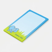 Post-it® Dessin animé éléphant bleu (Incliné)