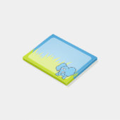 Post-it® Dessin animé éléphant bleu (Incliné)