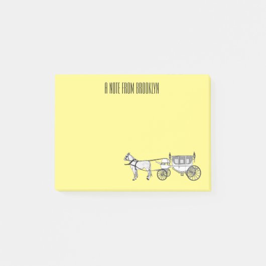 Post-it® dessin animé mariage cheval & calèche (Devant)