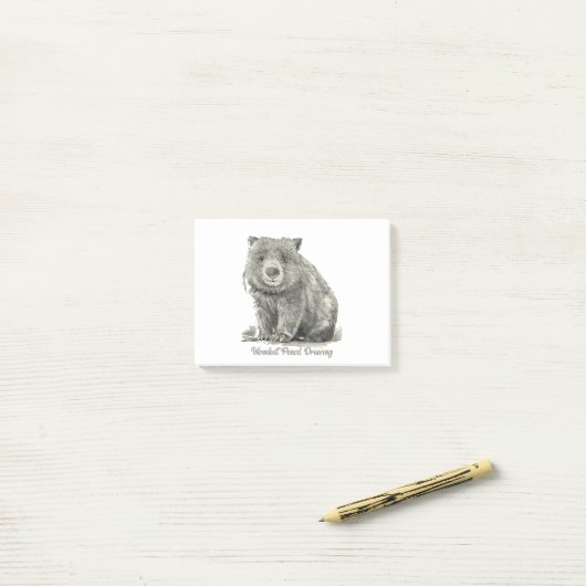 Post-it® Dessin au crayon Wombat (Sur un bureau)