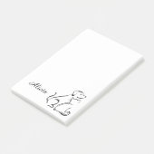 Post-it® dessin au trait de chat et chien mignon (Incliné)