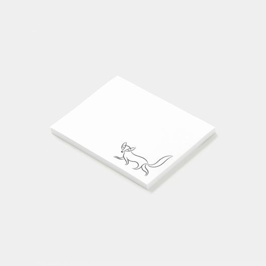 Post-it® Dessin au trait simple Fox (Incliné)