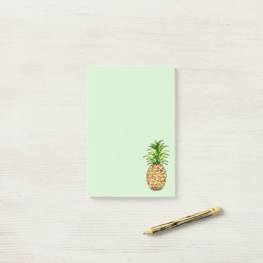 Post-it® dessin d'ananas aquarelle (Sur un bureau)