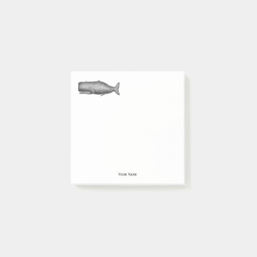 Post-it® Dessin de baleine d'époque du 19ème siècle (Devant)