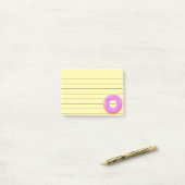 Post-it® Dessin de beignet mignon avec pépites (Sur un bureau)