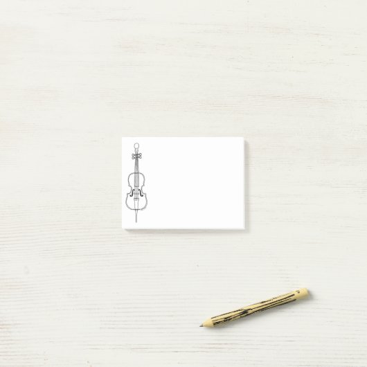 Post-it® Dessin de cello (Sur un bureau)
