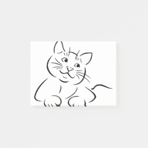 Post-it® Dessin de chat animal Feline Kitten Kittie Dessin
