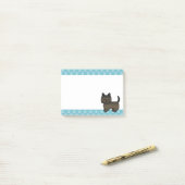 Post-it® Dessin de chien de bande dessinée Terrier Cairn Br (Sur un bureau)