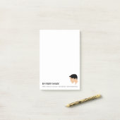 Post-it® Dessin de coiffure masculine classique sur mesure  (Sur un bureau)