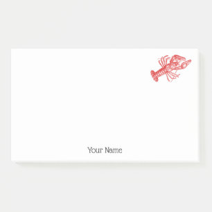 Post-it® Dessin de homard rouge vintage no 1