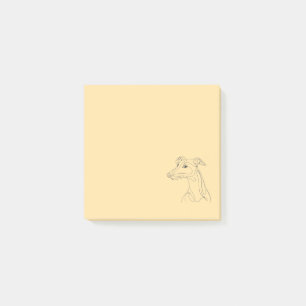 Post-it® Dessin de lévrier au trait gris - Design minimalis