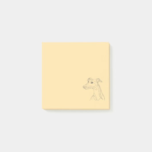 Post-it® Dessin de lévrier au trait gris - Design minimalis (Devant)