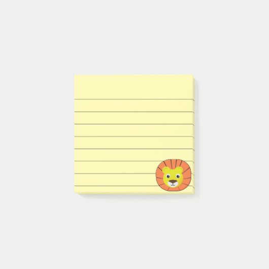 Post-it® Dessin de lion mignon 3x3 (Devant)
