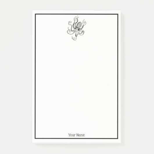 Post-it® Dessin de pieuvre vintage stylisé #1 (Devant)