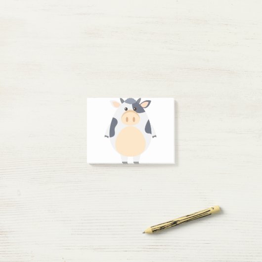 Post-it® Dessin de vache coute (Sur un bureau)