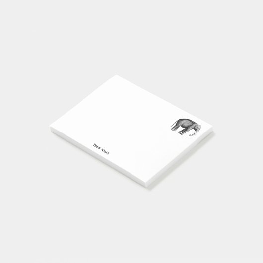 Post-it® Dessin d'éléphant vintage (Incliné)