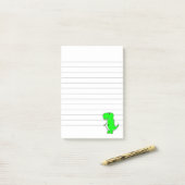 Post-it® Dessin Dinosaure Vert Liné (Sur un bureau)