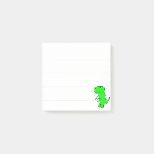 Post-it® Dessin Dinosaure Vert Liné 3x3 (Devant)