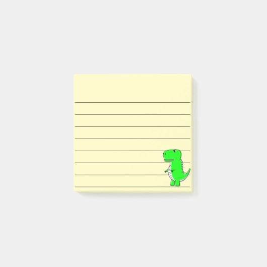 Post-it® Dessin Dinosaure Vert Liné 3x3 Jaune (Devant)