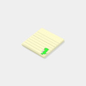 Post-it® Dessin Dinosaure Vert Liné 3x3 Jaune (Incliné)