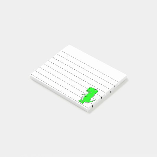 Post-it® Dessin Dinosaure Vert Liné 4x3 (Incliné)