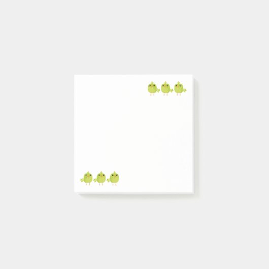 Post-it® Dessin d'oiseau vert (Devant)
