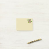 Post-it® Dessin d'une fentes penchée à l'envers (Sur un bureau)