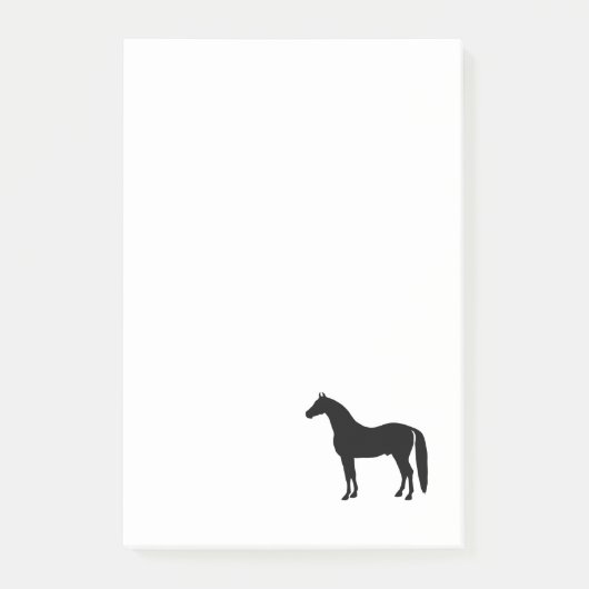 Post-it® Dessin élégant de silhouette de cheval d'étalon (Devant)