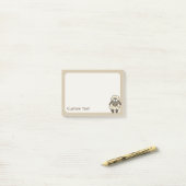 Post-it® Dessin en mouton beige (Sur un bureau)