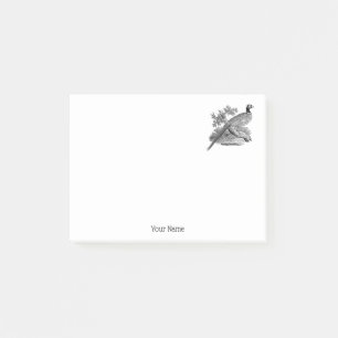 Post-it® Dessin en noir et blanc d'un faisan de chasse vint