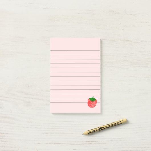 Post-it® Dessin fraise (Sur un bureau)
