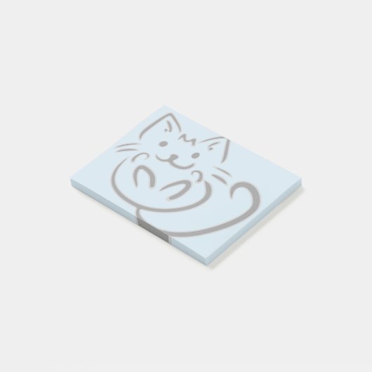 Post-it® Dessin mignon de chat (Incliné)