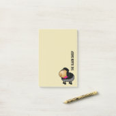 Post-it® Dessin mignon en mouton noir (Sur un bureau)
