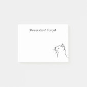 Post-it® Dessin noir mignon chat levant les notes post-it (Devant)