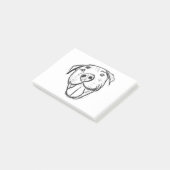 Post-it® dessin numérique à la main d'un pitbull souriant (Incliné)