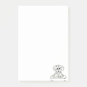 Post-it® Dessin simple de contour de chien en peluche dalma