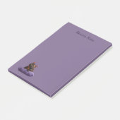 Post-it® Dessin Tortoiseshell Kitten sur coussin pourpre (Incliné)